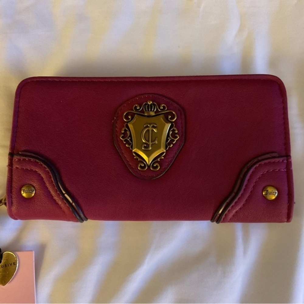Juicy Couture Burgundy Wallet with Gold Emblem